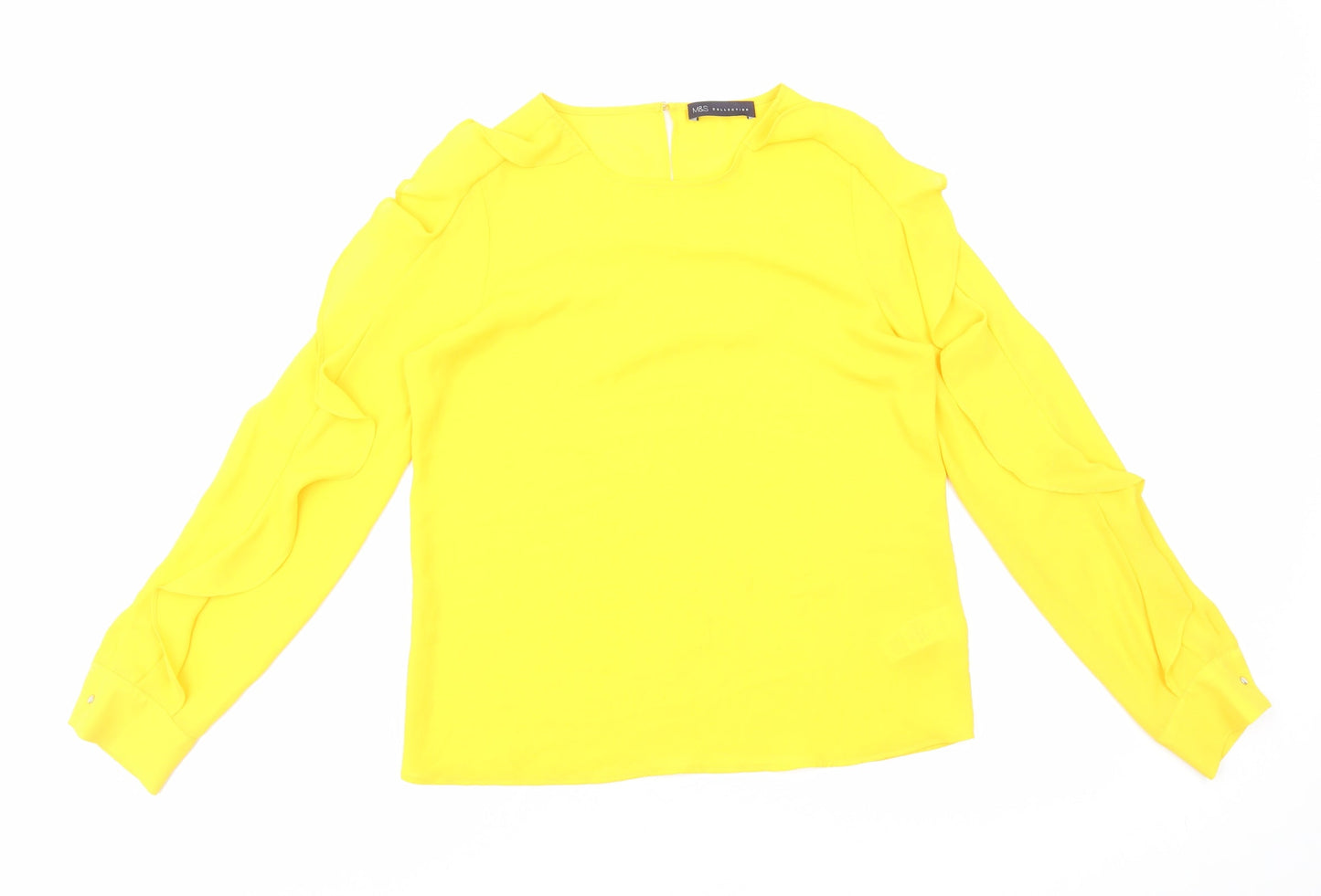 Womens UK Size 8 Marks and Spencer Yellow Basic Blouse