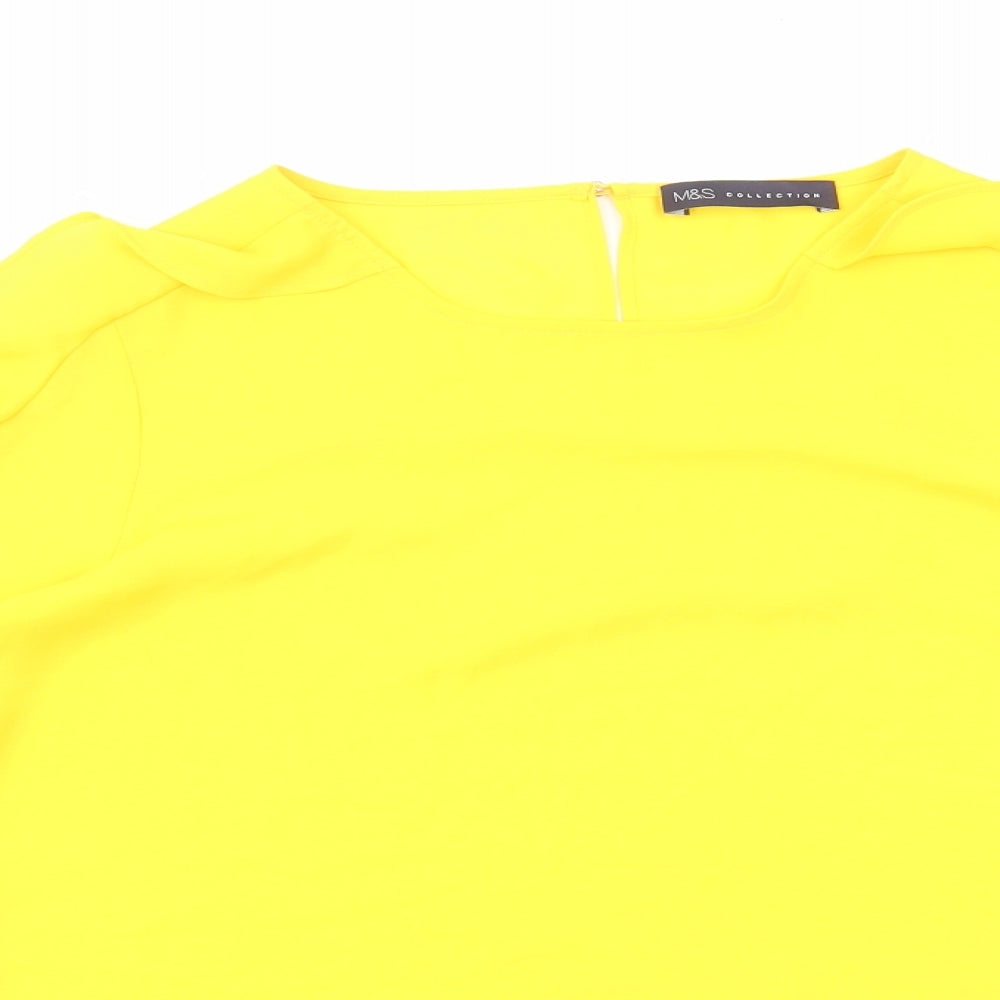 Womens UK Size 8 Marks and Spencer Yellow Basic Blouse
