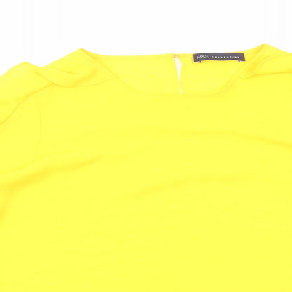 Womens UK Size 8 Marks and Spencer Yellow Basic Blouse
