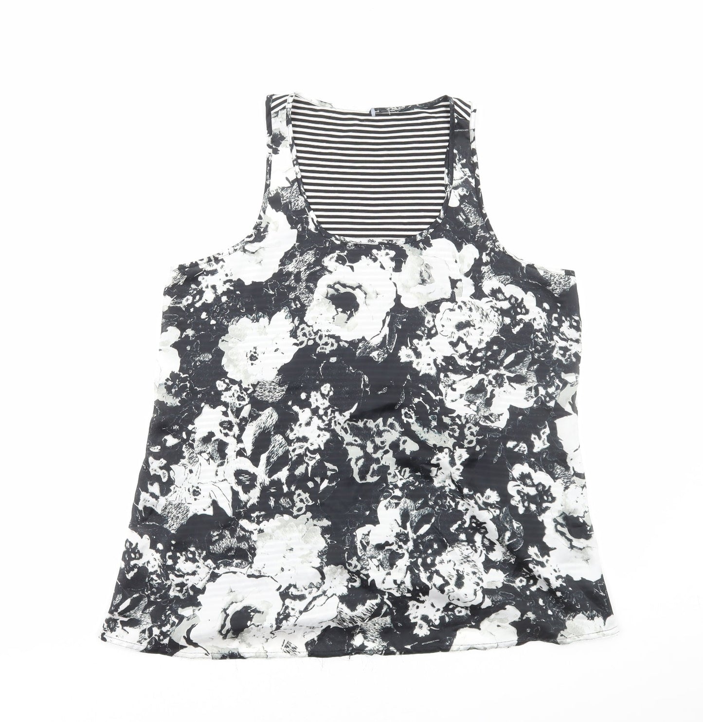 Womens UK Size M Preworn Black Basic Tank