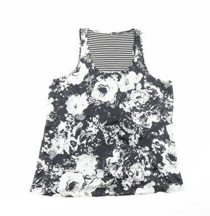 Womens UK Size M Preworn Black Basic Tank