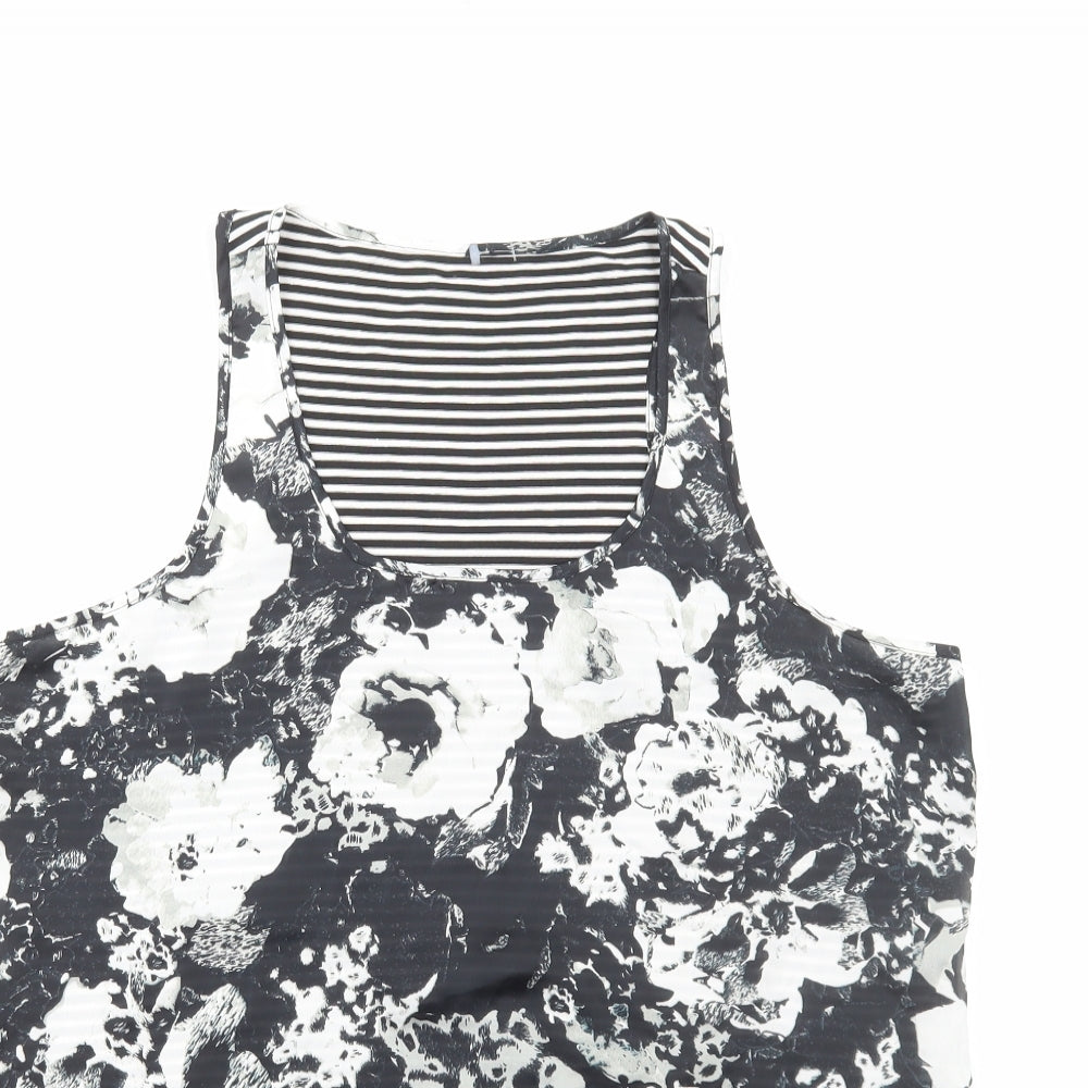Womens UK Size M Preworn Black Basic Tank