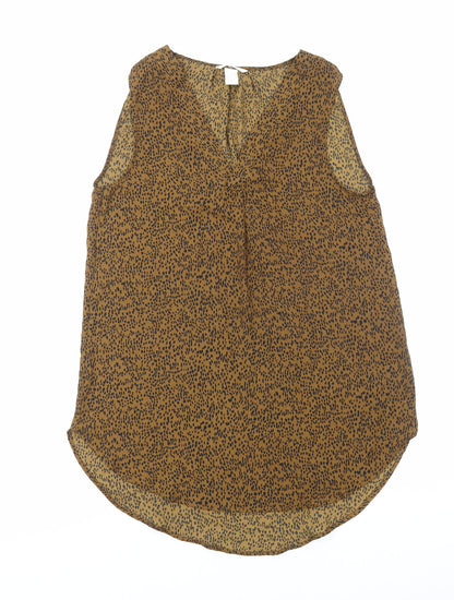 Womens UK Size 10 H&M Brown Basic Blouse