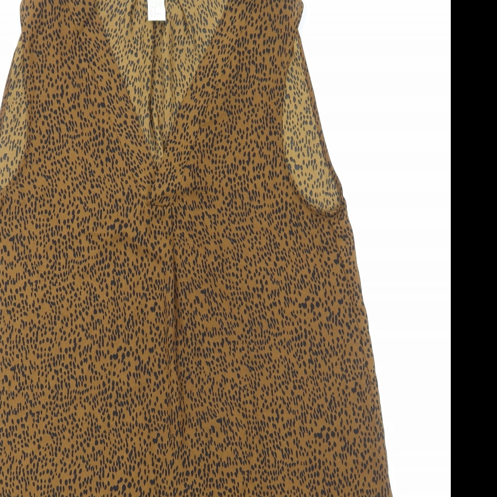 Womens UK Size 10 H&M Brown Basic Blouse