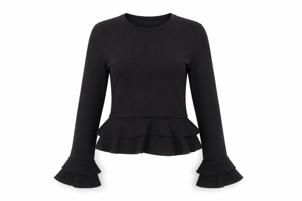 Womens UK Size 8 Stylewise Black Basic T-Shirt