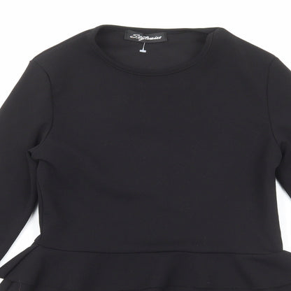 Womens UK Size 8 Stylewise Black Basic T-Shirt