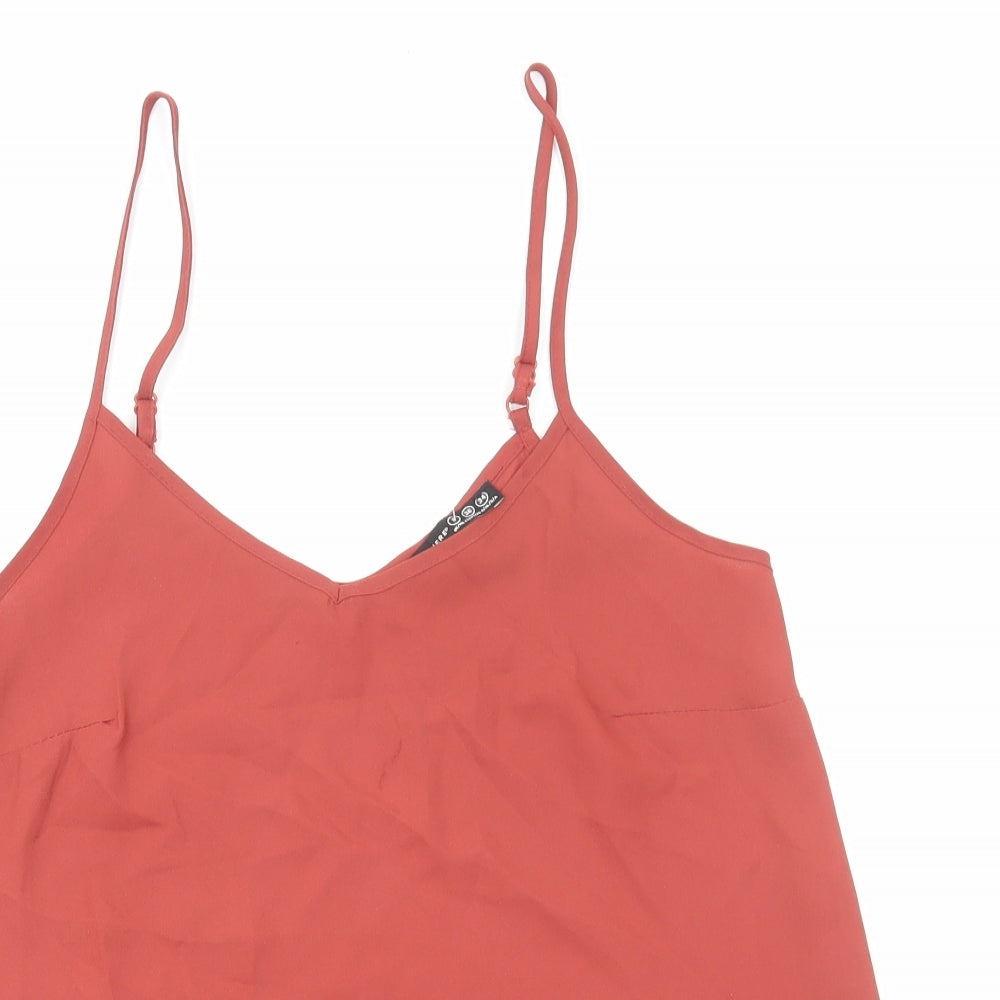 atmospherw Womens Orange Polyester Camisole Tank Size 8 V-Neck