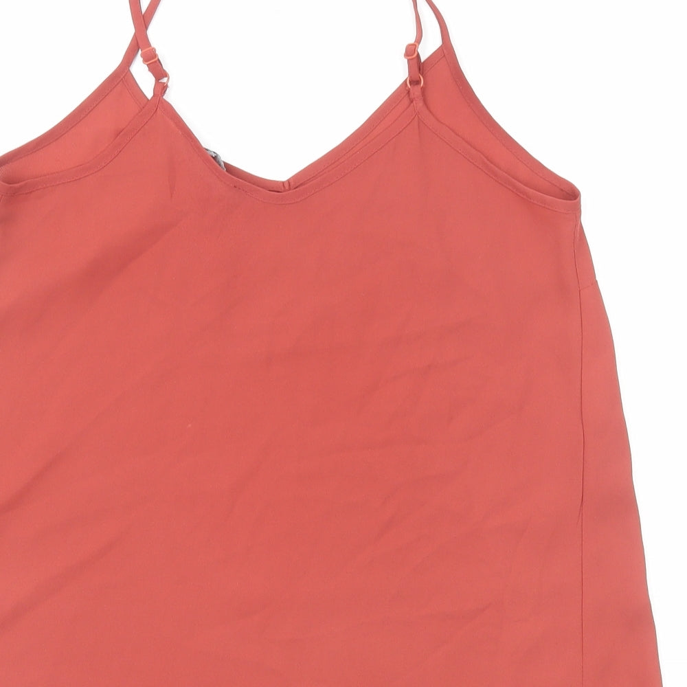 atmospherw Womens Orange Polyester Camisole Tank Size 8 V-Neck