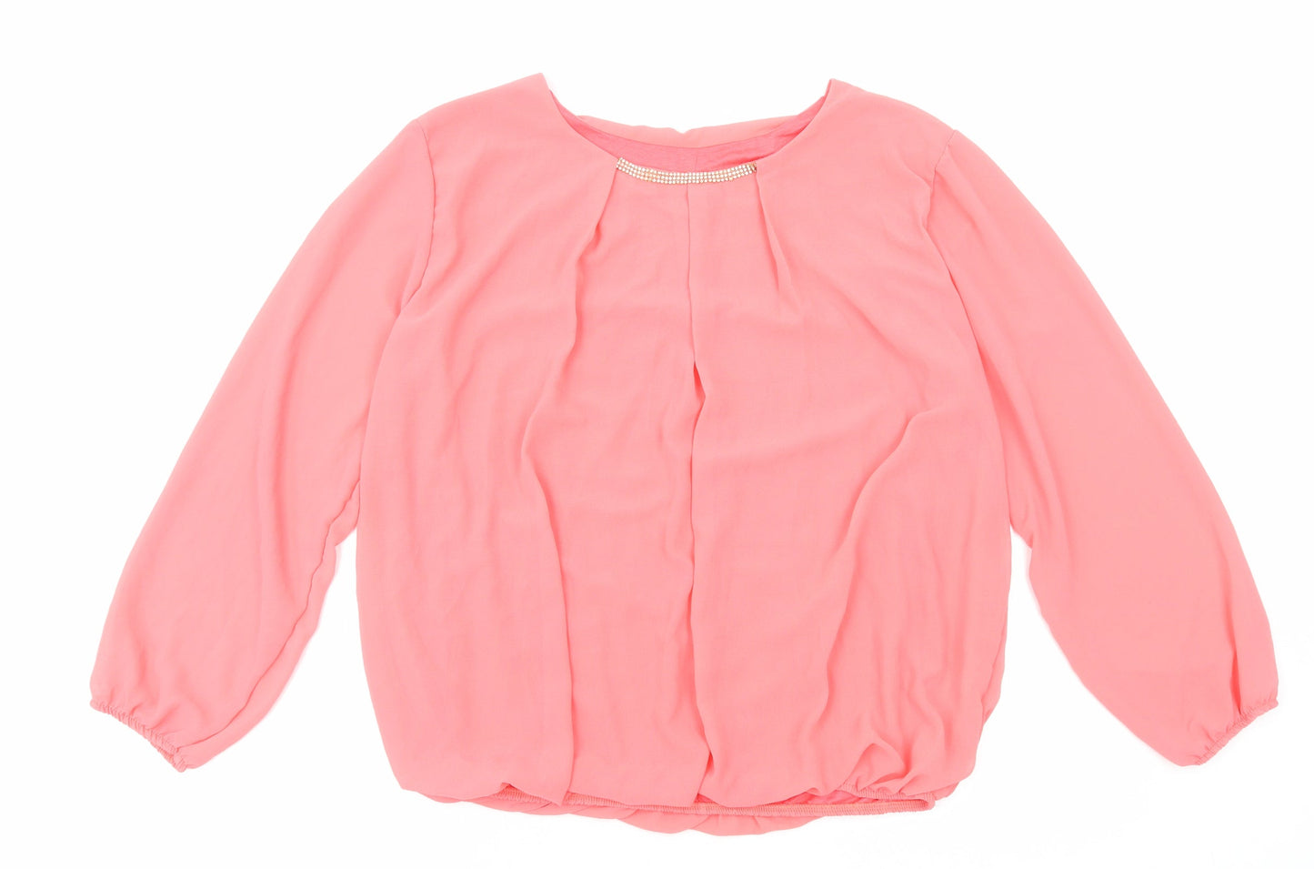 Womens UK Size 14 Preworn Pink Basic Blouse