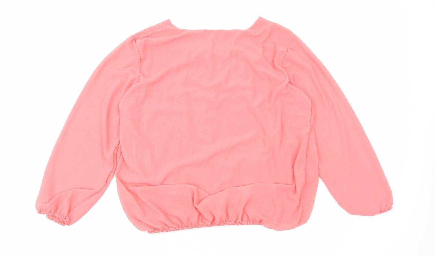 Womens UK Size 14 Preworn Pink Basic Blouse