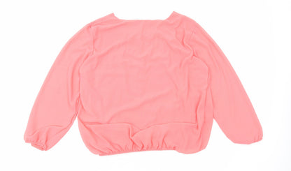 Womens UK Size 14 Preworn Pink Basic Blouse