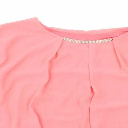 Womens UK Size 14 Preworn Pink Basic Blouse