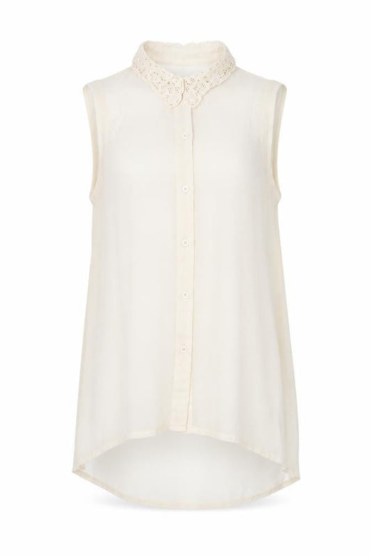 Womens UK Size 10 AX Paris Ivory Basic Button-Up