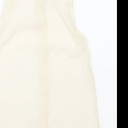 AX Paris Womens Ivory Polyester Basic Button-Up Size 10 Collared