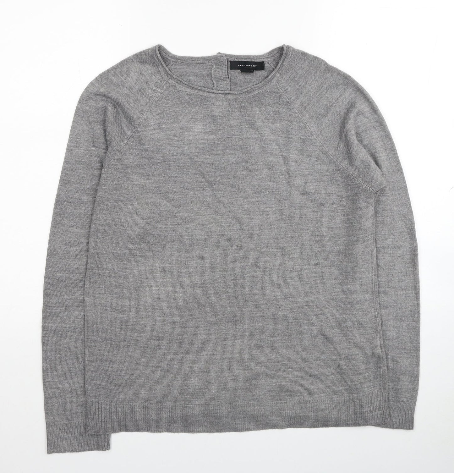 Primark Womens Grey Round Neck Acrylic Pullover Jumper Size 14