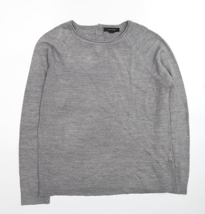 Primark Womens Grey Round Neck Acrylic Pullover Jumper Size 14