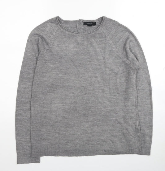 Primark Womens Grey Round Neck Acrylic Pullover Jumper Size 14