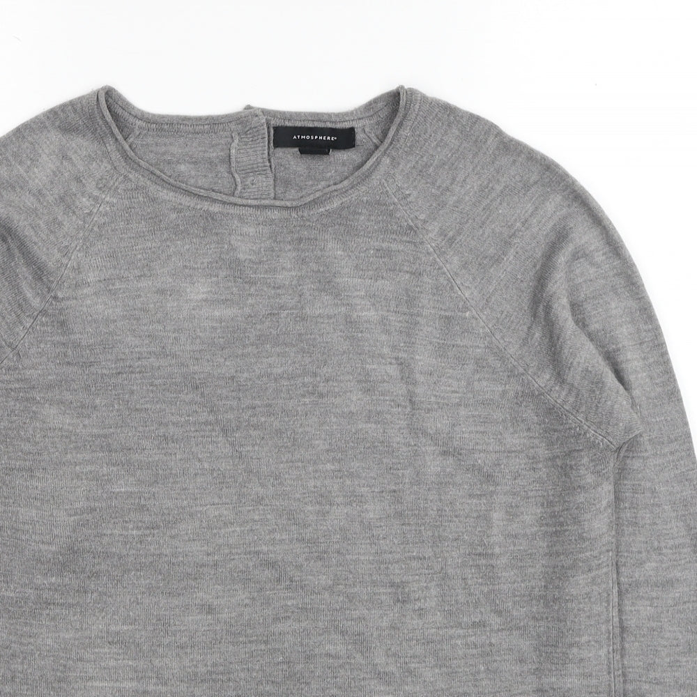 Primark Womens Grey Round Neck Acrylic Pullover Jumper Size 14