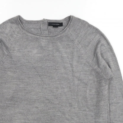 Primark Womens Grey Round Neck Acrylic Pullover Jumper Size 14