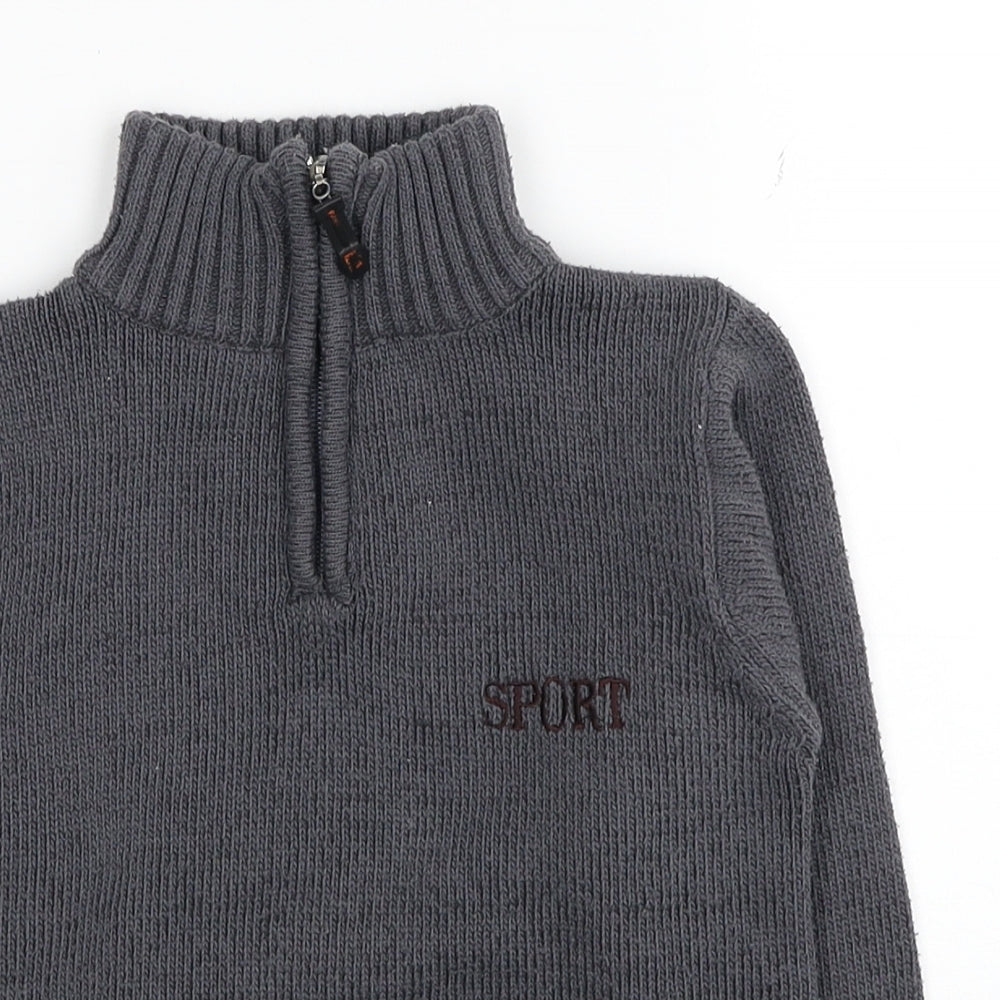 Jinsetongnian Boys Grey Acrylic Pullover Sweatshirt Size 6 Years Pullover - Sport