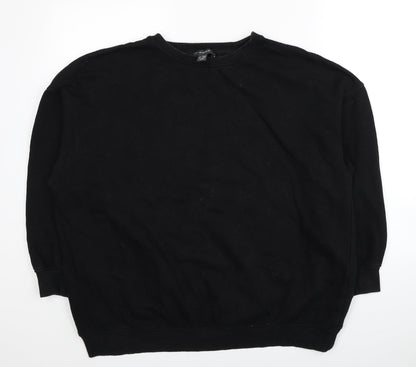 Primark Womens Black Cotton Pullover Sweatshirt Size 10 Pullover