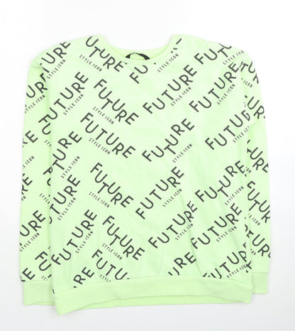 George Boys Green Cotton Pullover Sweatshirt Size 12-13 Years Pullover - Future Style Icon