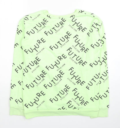 George Boys Green Cotton Pullover Sweatshirt Size 12-13 Years Pullover - Future Style Icon