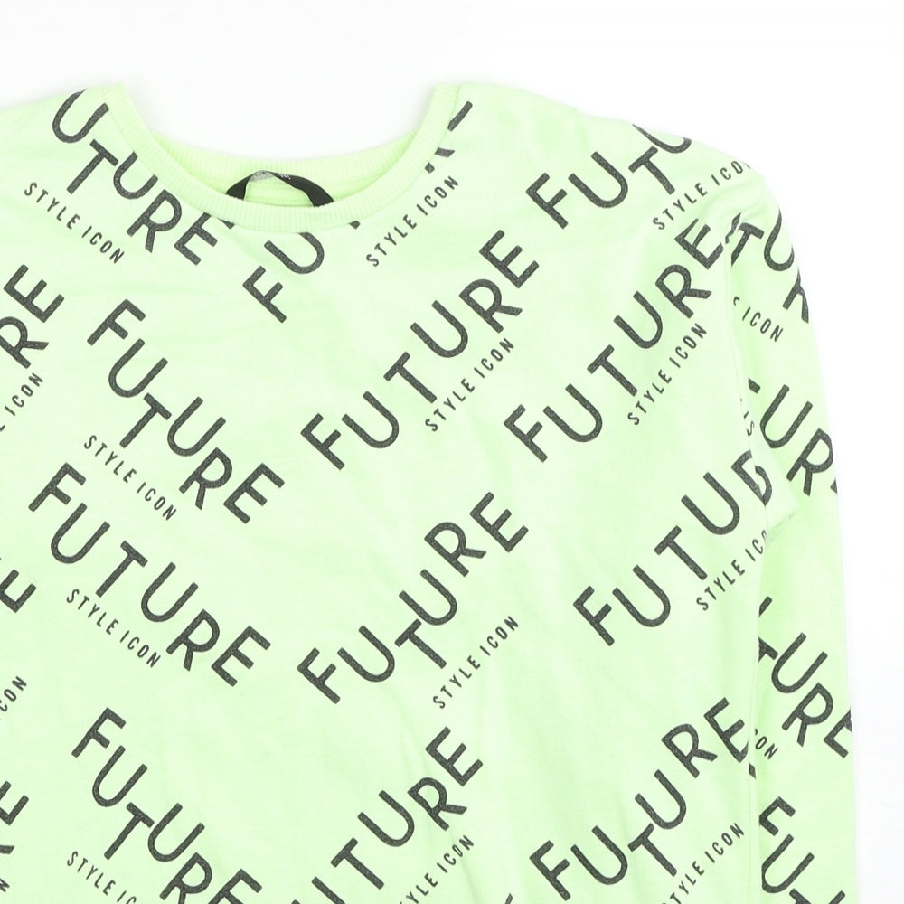 George Boys Green Cotton Pullover Sweatshirt Size 12-13 Years Pullover - Future Style Icon