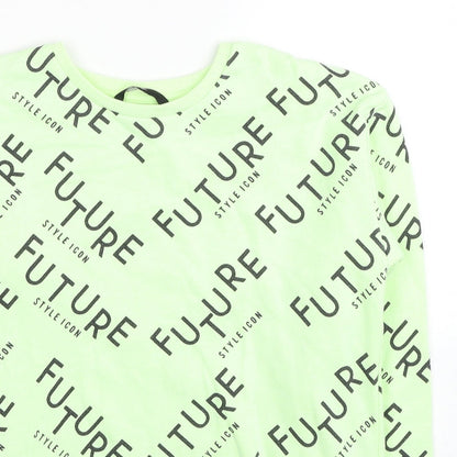 George Boys Green Cotton Pullover Sweatshirt Size 12-13 Years Pullover - Future Style Icon