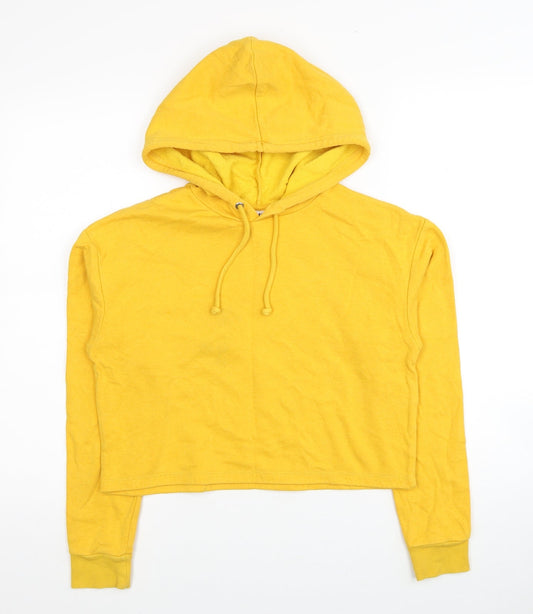 H&M Womens Yellow Cotton Pullover Hoodie Size XS Pullover