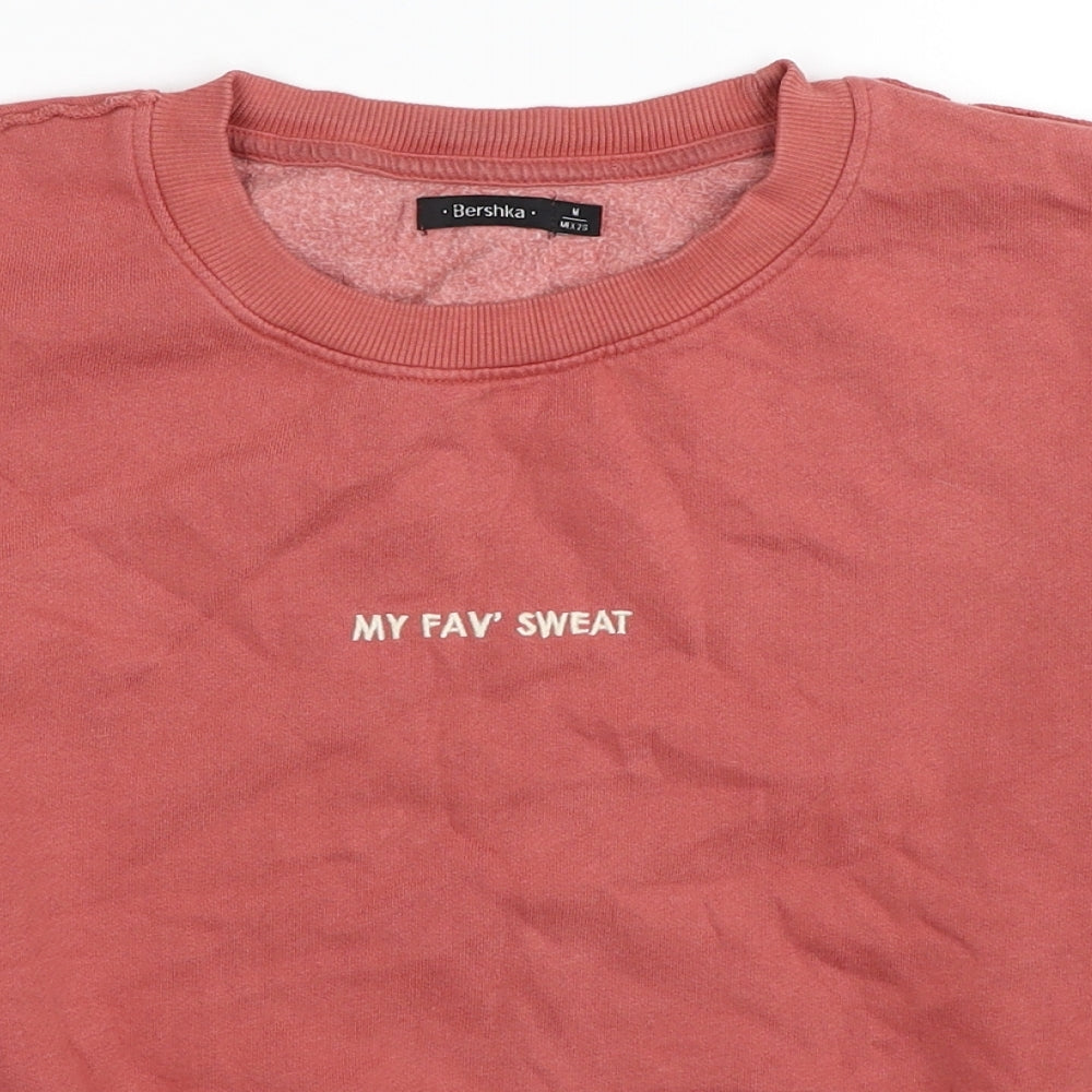 Bershka Womens Red Cotton Pullover Sweatshirt Size M Pullover - My Fav' Sweat