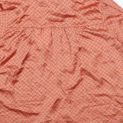 Zara Womens Orange Geometric Polyester Basic Blouse Size S V-Neck