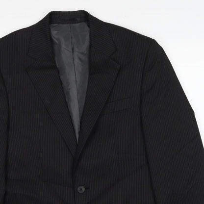 F&F Mens Black Polyester Jacket Blazer Size 38
