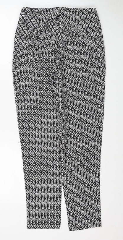 F&F Womens Multicoloured Geometric Polyester Trousers Size 6 Regular Zip
