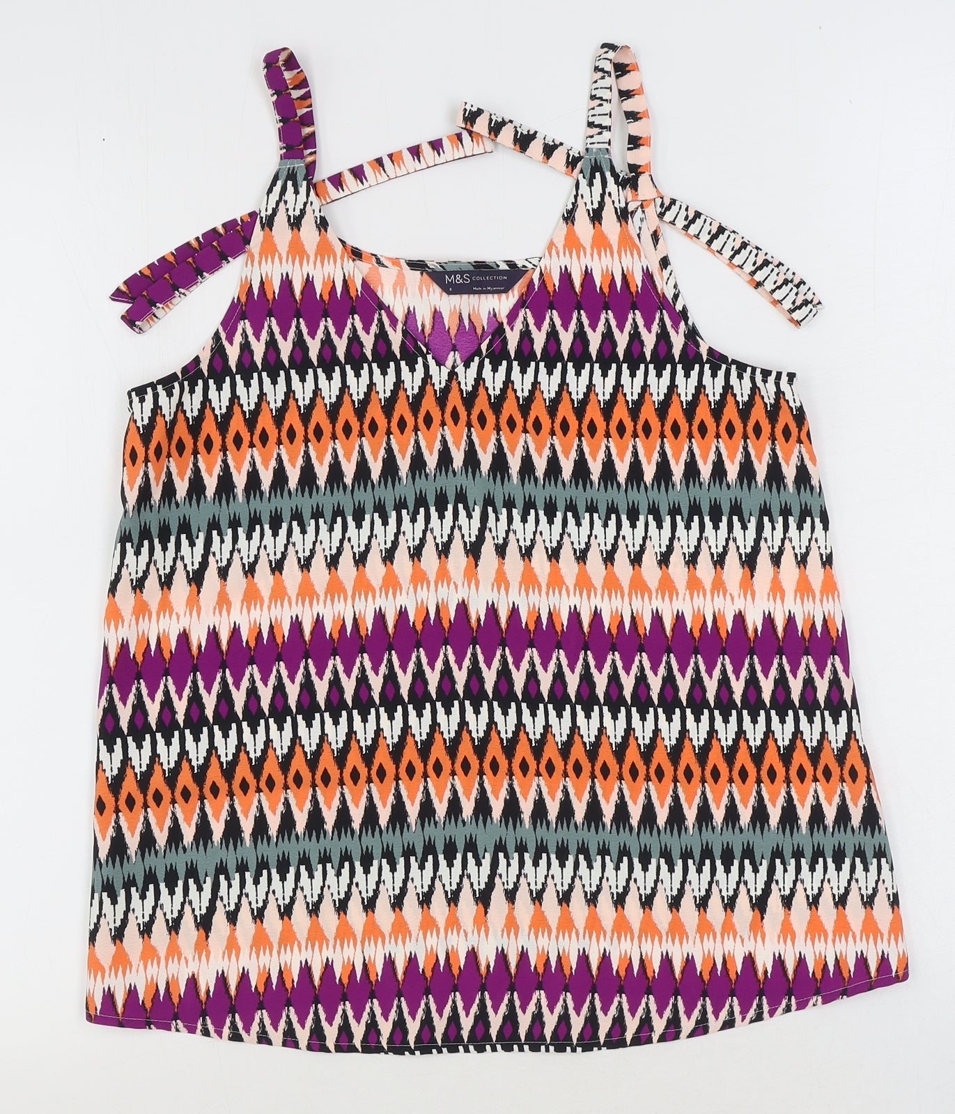 Womens UK Size 6 Marks and Spencer Multicoloured Basic Tank