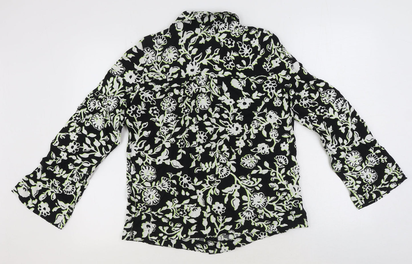 Womens UK Size 8 Marks and Spencer Black Basic Button-Up