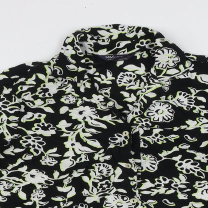 Womens UK Size 8 Marks and Spencer Black Basic Button-Up