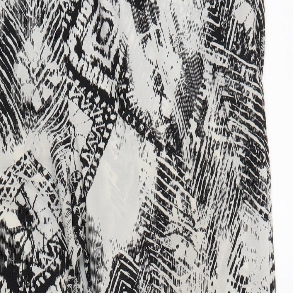 River Island Womens Yellow Geometric Polyester Trousers Size 12 Regular