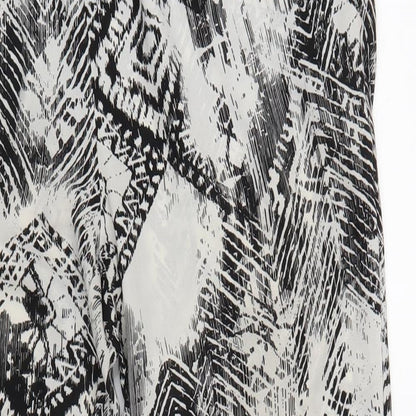 River Island Womens Yellow Geometric Polyester Trousers Size 12 Regular