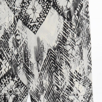 River Island Womens Yellow Geometric Polyester Trousers Size 12 Regular