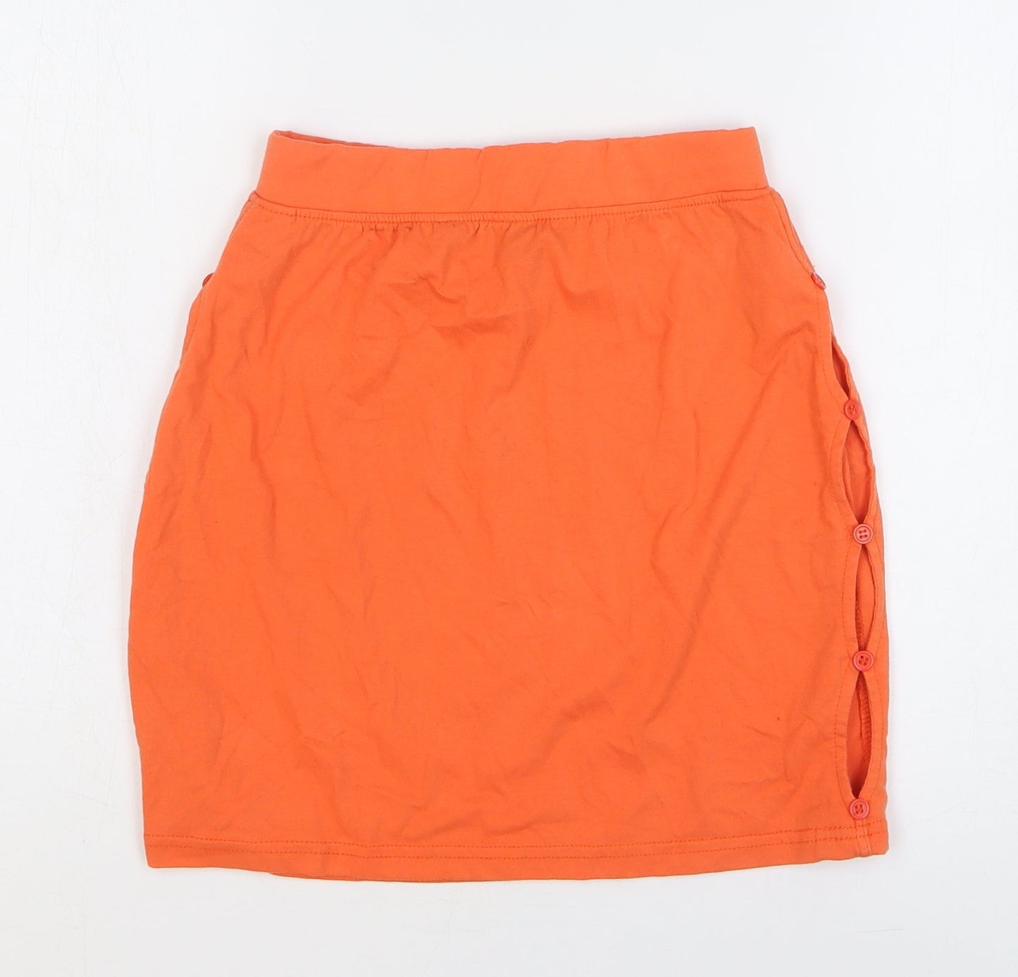 Missguided Womens Orange Polyester Bandage Skirt Size 8 Button