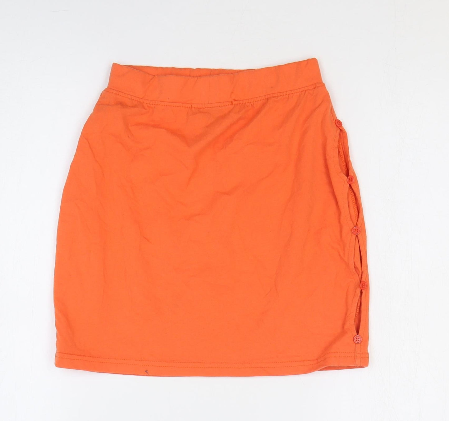 Missguided Womens Orange Polyester Bandage Skirt Size 8 Button