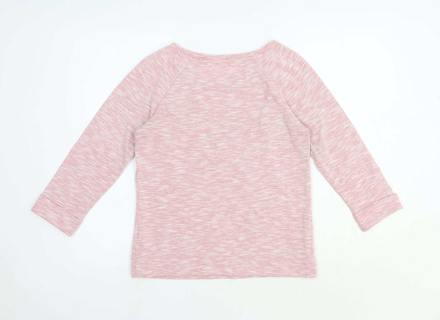 Marks and Spencer Womens Pink Polyester Basic Casual Size 8 Round Neck Pullover