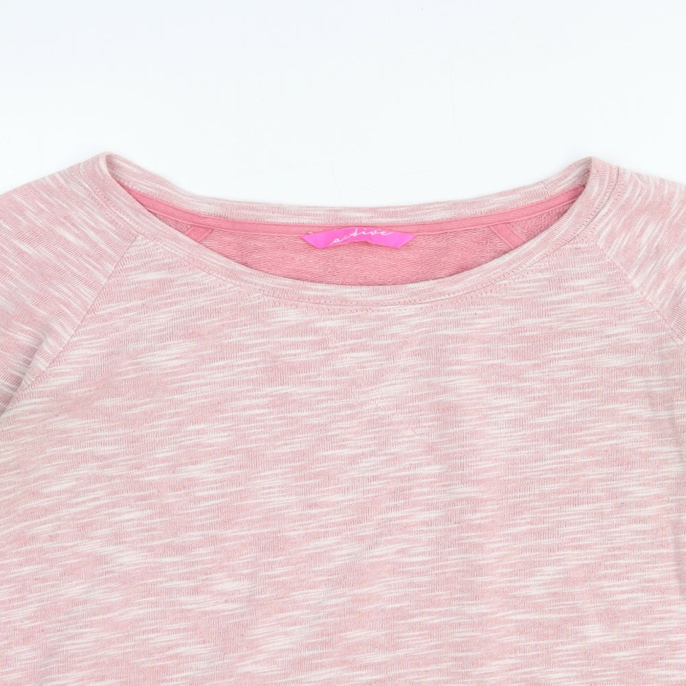 Marks and Spencer Womens Pink Polyester Basic Casual Size 8 Round Neck Pullover
