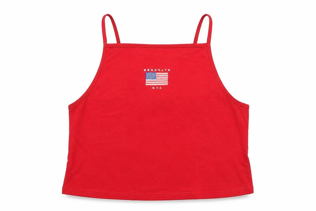 Womens UK Size 10 Preworn Red Cropped Tank
