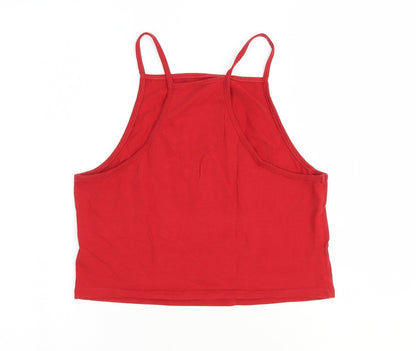 Womens UK Size 10 Preworn Red Cropped Tank
