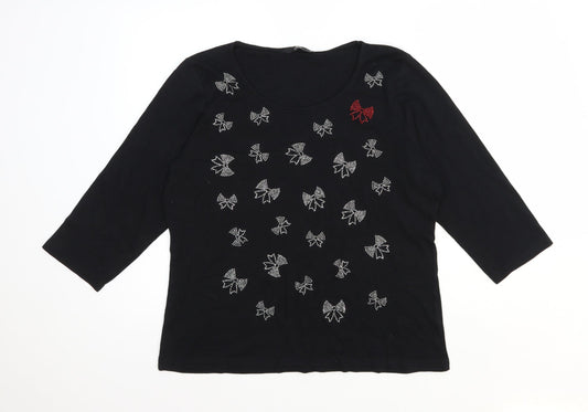 Womens UK Size M BM Black Basic T-Shirt