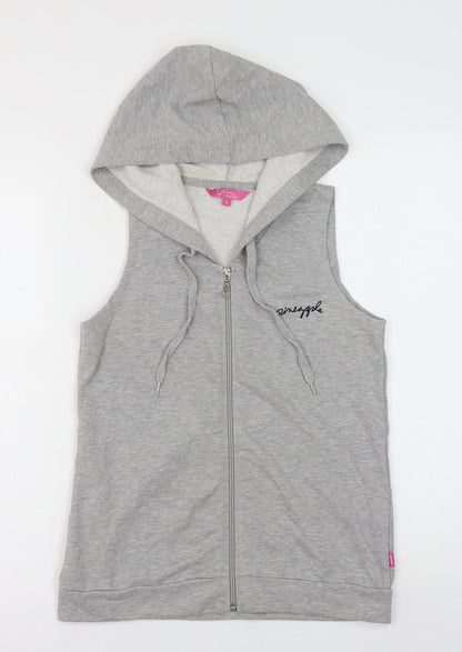Debenhams Womens Grey Cotton Full Zip Sweatshirt Size 8 Zip