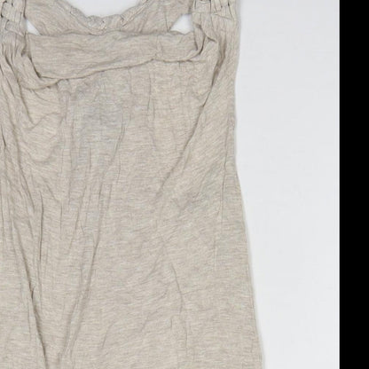 Womens UK Size XS Preworn Beige Basic Tank