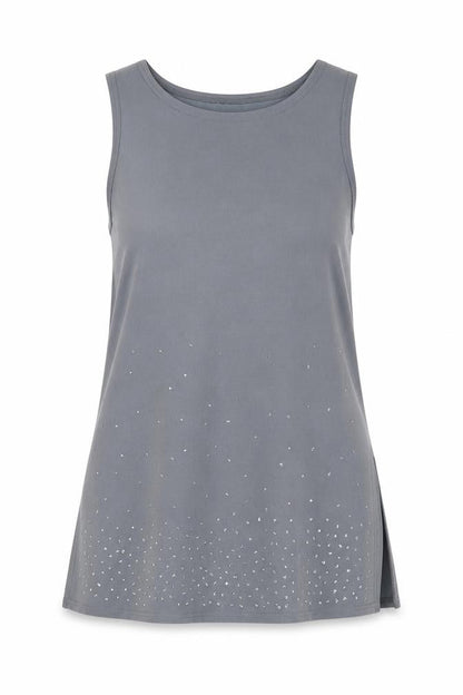 Occasions Womens Grey Polyester Basic Blouse Size 10 Round Neck